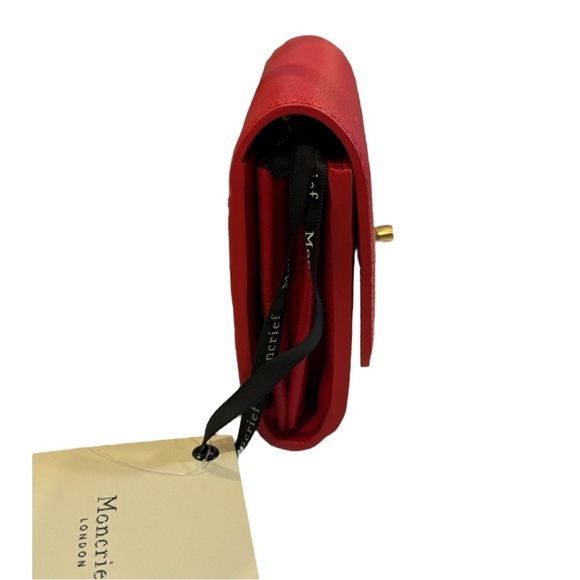 MONCRIEF London Larissa Red Leather Wallet London Designer NEW - Picture 2 of 7